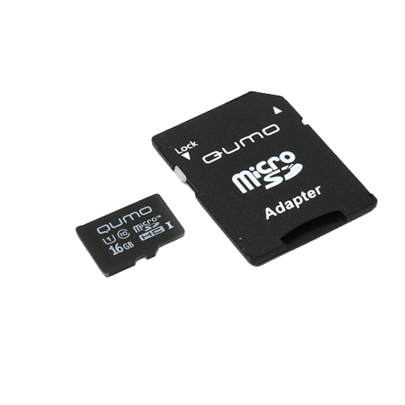 Карта памяти MicroSD 16GB QUMO Class 10 UHS-I + SD адаптер