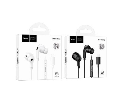 Наушники внутриканальные HOCO M111 Pro Primero, микрофон, кнопка ответа, регулятор громкости, кабель