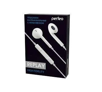 Наушники с микрофоном PERFEO REPLAY белые (PF_A4634)