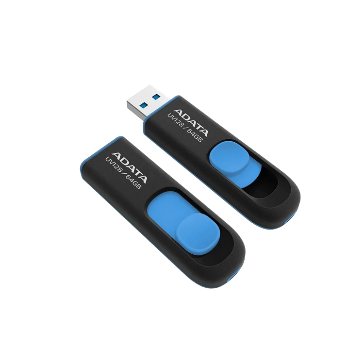 USB 3.0 накопитель A-DATA 64GB UV128 чёрный/синий