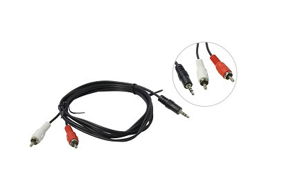 Кабель соединительный SMARTBUY 3.5 Jack (M) - 2xRCA (M), стерео, аудио, 1,8 м, в пакете