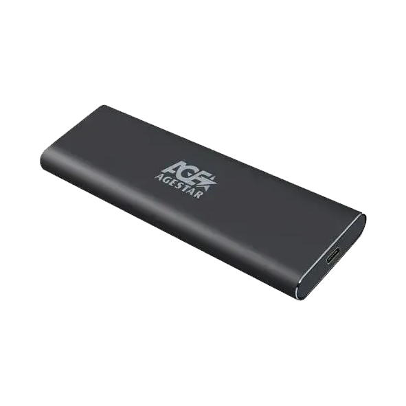 Внешний корпус для SSD AgeStar 3UBNF5C, алюминий, черный/серебристый