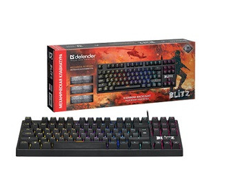 Клавиатура механическая DEFENDER, Blitz GK-240L RU,Rainbow