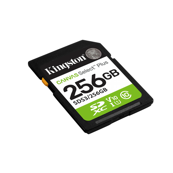 SDXC карта памяти KINGSTON 256GB Class 10 UHS-I U3 V10 Canvas Select Plus (100 Mb/s