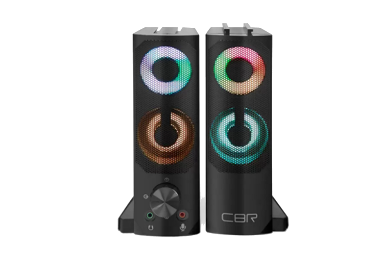 Колонки CBR, CMS 514L, 2*3Вт, черный, конструкция-транформер, RGB-подсветка