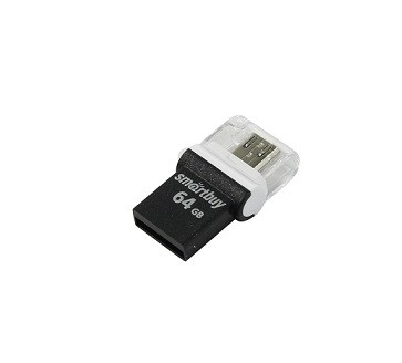 USB 2.0 накопитель SMARTBUY 64GB OTG POKO чёрный (SB64GBPO-K)