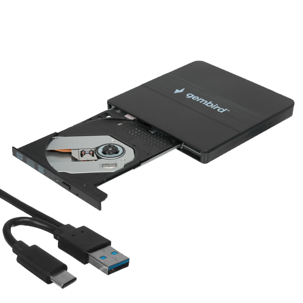 Привод внешний CD/DVD привод USB 3.0 Gembird DVD-USB-03C пластик, черный