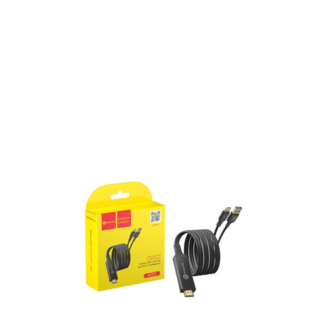 Кабель HDMI DREAM HD01 2M (LIGHTNING, USB) черный