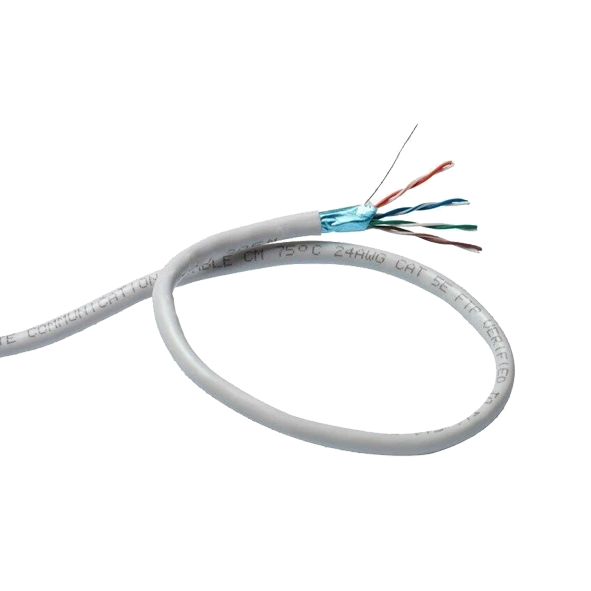 Кабель EXEGATE FTP 4 пары кат.5e CCA, 24AWG, экран, бухта 100м, серый, PVC