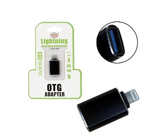 Переходник 8 pin -  USB(f) 3,0, CQ066. плоский, пластик, OTG цвет: