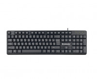Клавиатура проводная DEFENDER Daily HB-162 RU,104 кнопки +FN, 1.8м, черный