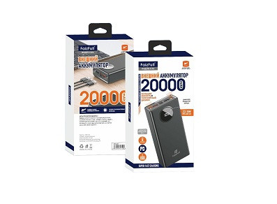 Портативное зарядное устройство POWER BANK FAIZFULL FL94 black 22,5W 20,000mAh (PD)