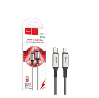Кабель TYPE-C, - 8 pin HOCO X66 Howdy, 1.0м, круглый, силикон, PD20W, цвет: белый