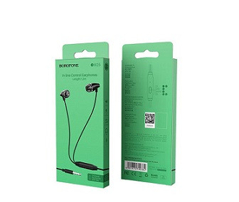 Наушники с микрофоном BOROFONE BM25, Rhythm,  микрофон, кнопка ответа,1.2м, цвет: чёрный