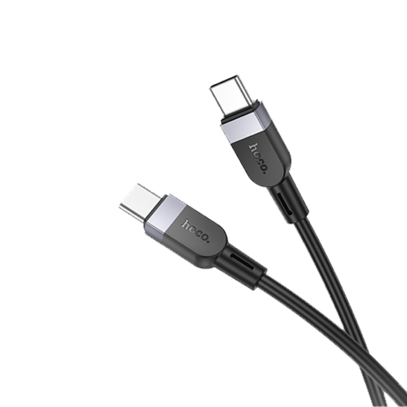 Кабель Type-C - Type-C HOCO X109 Energy , 1.0м, 3A, PD 60Вт, цвет: чёрный, серая вставка