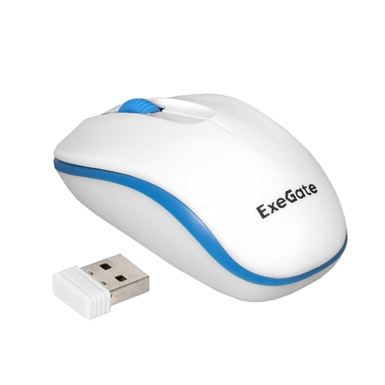 Мышь беспроводная ExeGate Professional Standard SR-9055W белый, 1200 dpi, радиоканал, USB, кнопки -