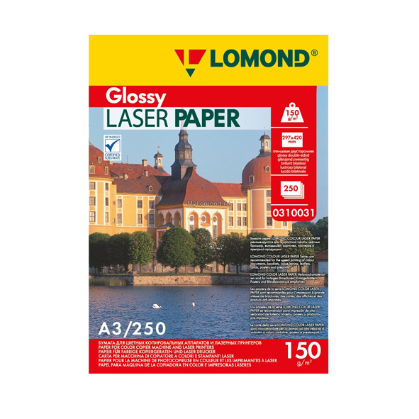 Бумага глянцевая двухсторонняя LOMOND Ultra DS Glossy 150 г/м2 формата А3, 250 листов