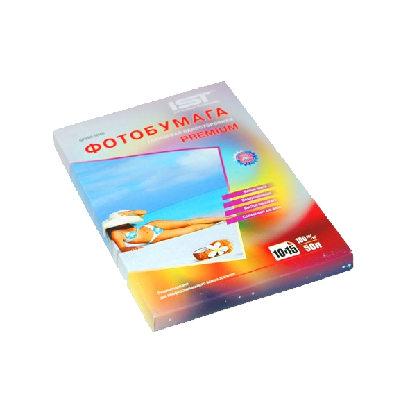 Фотобумага Premium глянец односторонняя 190гр, 4R (10х15), 50л. картон , IST