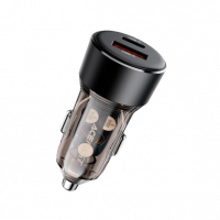 Блок питания автомобильный USB, Type-C ACEFAST B12, 60Вт, PD, QC, AFC, FCP, цвет: чёрный, прозрачный