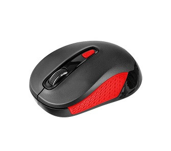 Мышь беспроводная оптическая PERFEO, 4 кн, DPI 800-1600, USB, чёрный/красный (PF-382-WOP-B/RD)
