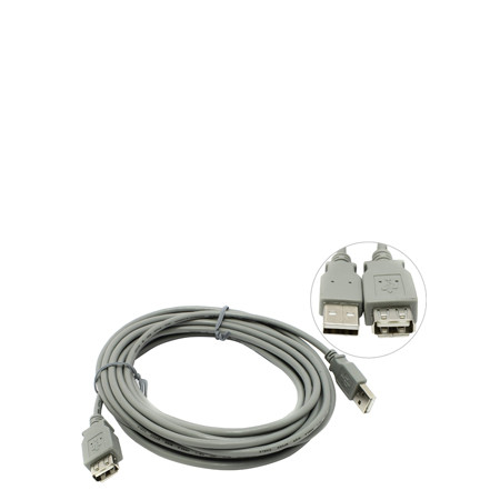 Кабель удлинительный USB 2.0 AM/AF, 1.8 м. серый (TELECOM)