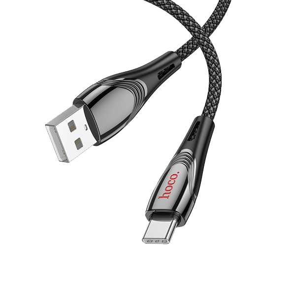Кабель USB - Type-C HOCO U133 Monte, 1.2м, 3A, цвет: чёрный
