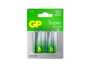 Батарейки GP LR14 2-BL SUPER ALKALINE G-TECH
