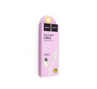 Кабель USB для TYPE-C, HOCO X1 Rapid, 1.0м, круглый, 2.1A, силикон, цвет: белый