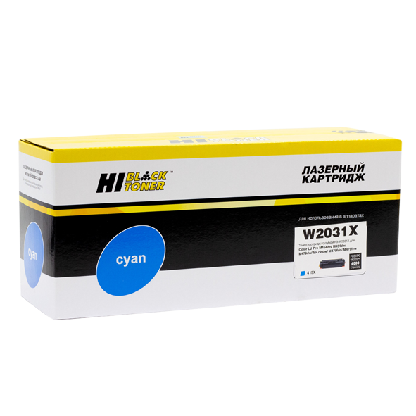 Тонер- картридж HI-BLACK (HB-W2031X) для HP Color LaserJet Pro M454dn/M479dw, №415X, C, 6K