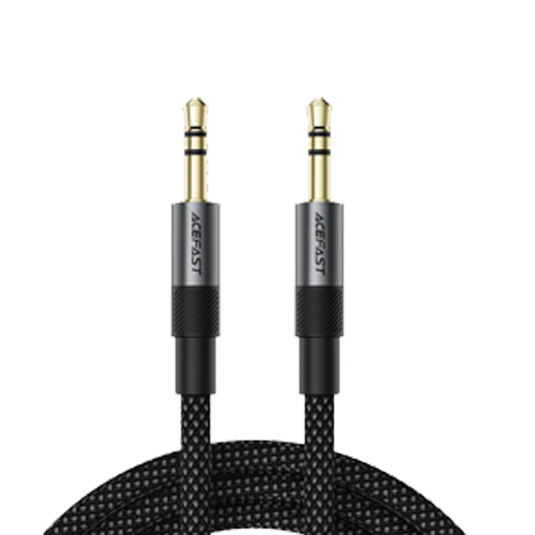 Кабель AUX, Jack 3,5mm(m) - Jack 3,5mm(m) ACEFAST J10 3.5 1.0м, круглый, чёрный