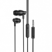 Наушники с микрофоном BOROFONE BM61, пластик, микрофон, кнопка ответа, кабель 1.2м, цвет: черный