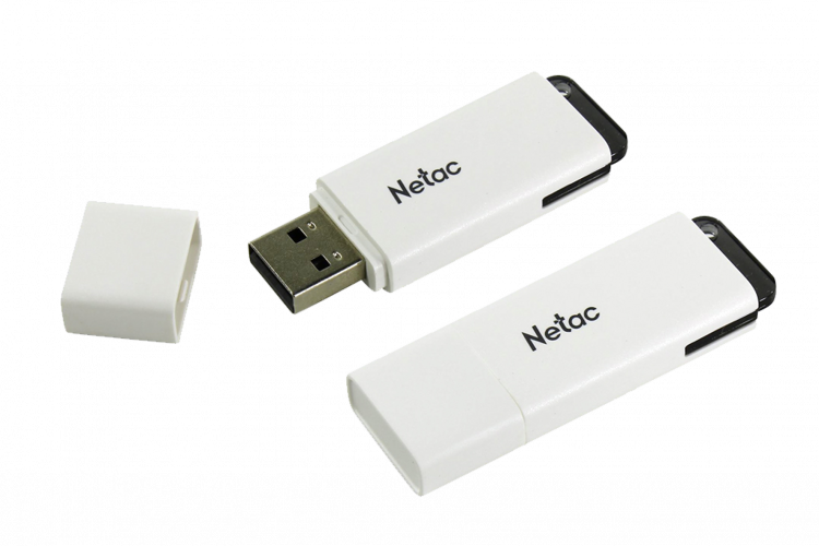 USB 2.0 накопитель NETAC 32GB U185 белый с LED индикатором