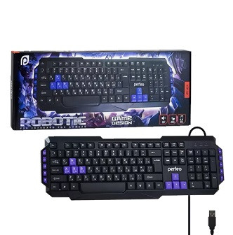 Клавиатура проводная PERFEO, ROBOTIC Multimedia, USB, чёрн, GAME DESIGN (PF_5193)