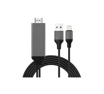 Кабель-адаптер MHL Lightning - HDMI (f), питание от USB, 1.8 м.