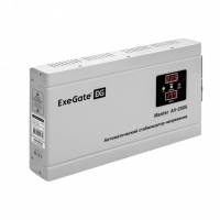 Стабилизатор напряжения EXEGATE Master AV-2000 (2000ВА, 140-260В, цифр. индикация вход/вых. напряжения, 220В±8%, КПД 98%, 5 уровней защиты, задержка, метал.корпус, евророзетка, RTL)