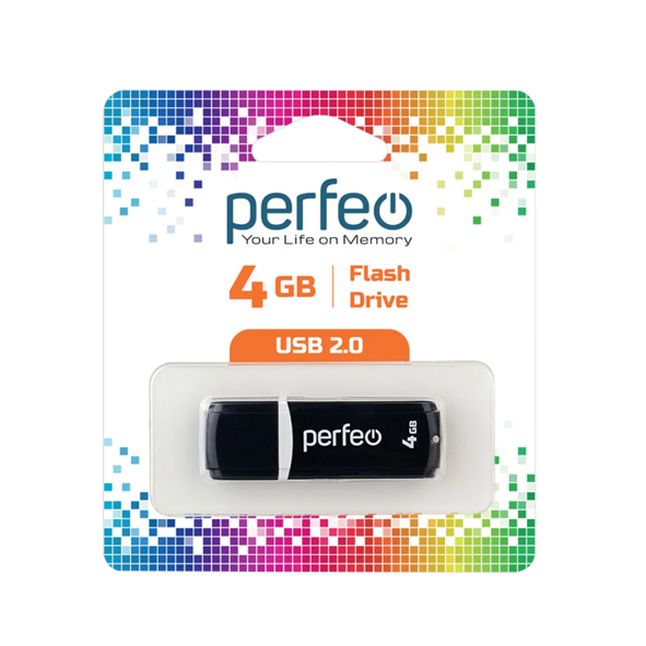 USB 2.0 накопитель PERFEO 4GB C02 Black