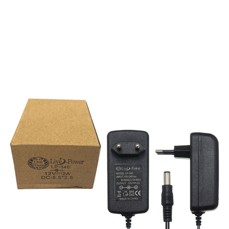 Блок питания сетевой LIVE-POWER 12V MR347 (LP340)  12V/2A=2A  5,5*2,5