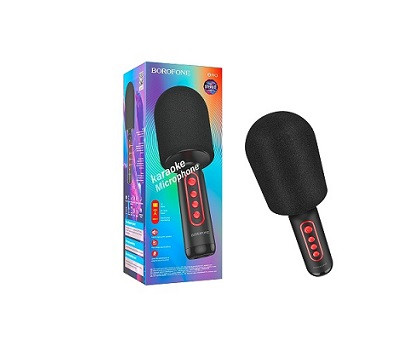 Микрофон динамический, однонаправленный BOROFONE, BFK3, Fun music, bluetooth 5.0, цвет: чёрный