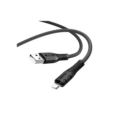 Кабель USB - 8 pin HOCO X67, силикон 1.0м, 2.4A, цвет: чёрный