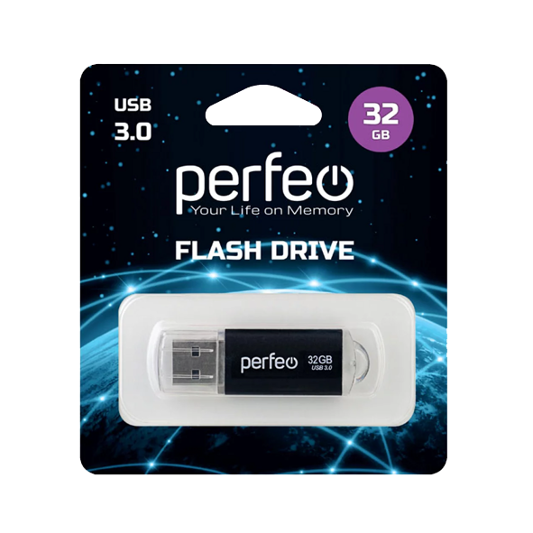 USB 3.0 накопитель PERFEO 32GB C14 Black metal series