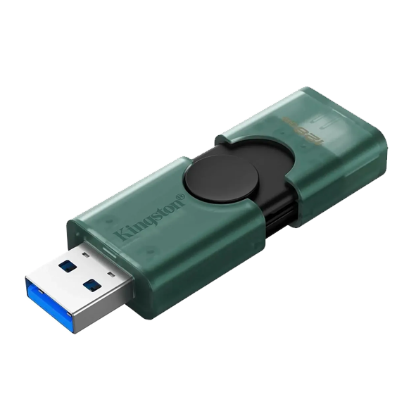 USB 3.2 накопитель KINGSTON 128GB DataTraveler Duo,Type-C, R/W 100/60, зеленая