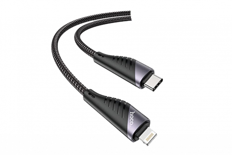 Кабель Type-C - 8 pin HOCO U95 Freeway, 1.2м, 3,0А, 20Вт, QC3.0, цвет: чёрный