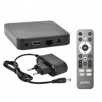 Приставка-TV android smart TV PERFEO "LOGIC 2/8",Allwinner H313,Android 10, 2Gb/8Gb,Пульт Bluetooth