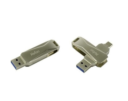 USB 3.0 накопитель NETAC 64GB U782C Dual  серебро  (USB 3.0/3.1 + Type C)