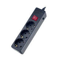 Сетевой фильтр PERFEO "POWER+", 1,8м, 3 розетки, черный (PF-PP-3/1,8-B)