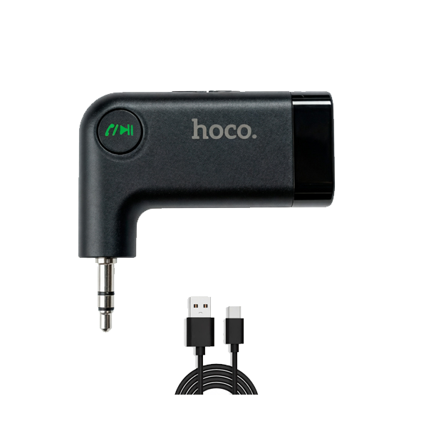 Ресивер HOCO E53, пластик, Bluetooth, AUX, TF, микрофон, цвет: чёрный