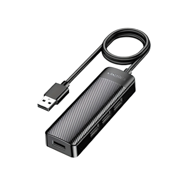 Адаптер HUB KAKUSIGA KSC-1409H, 1 to 4USB 2.0, 1.2m, Black