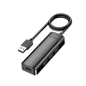 Адаптер HUB KAKUSIGA KSC-1409H, 1 to 4USB 2.0, 1.2m, Black