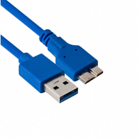 Кабель USB(Am)-Micro USB(Bm), 30 см, синий, EXEGATE EX-CC-USB3-AMmicroBM9P-0.3 (Am/microBm 9P, 0,3м)