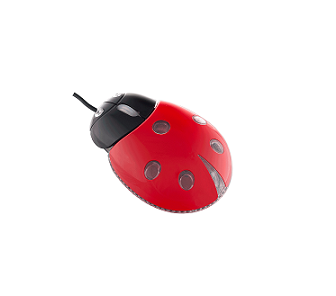 Мышь оптическая PERFEO "Божья Коровка", оптич., 3 кн, USB, чёрн-красн (PF-210-OP-RD)